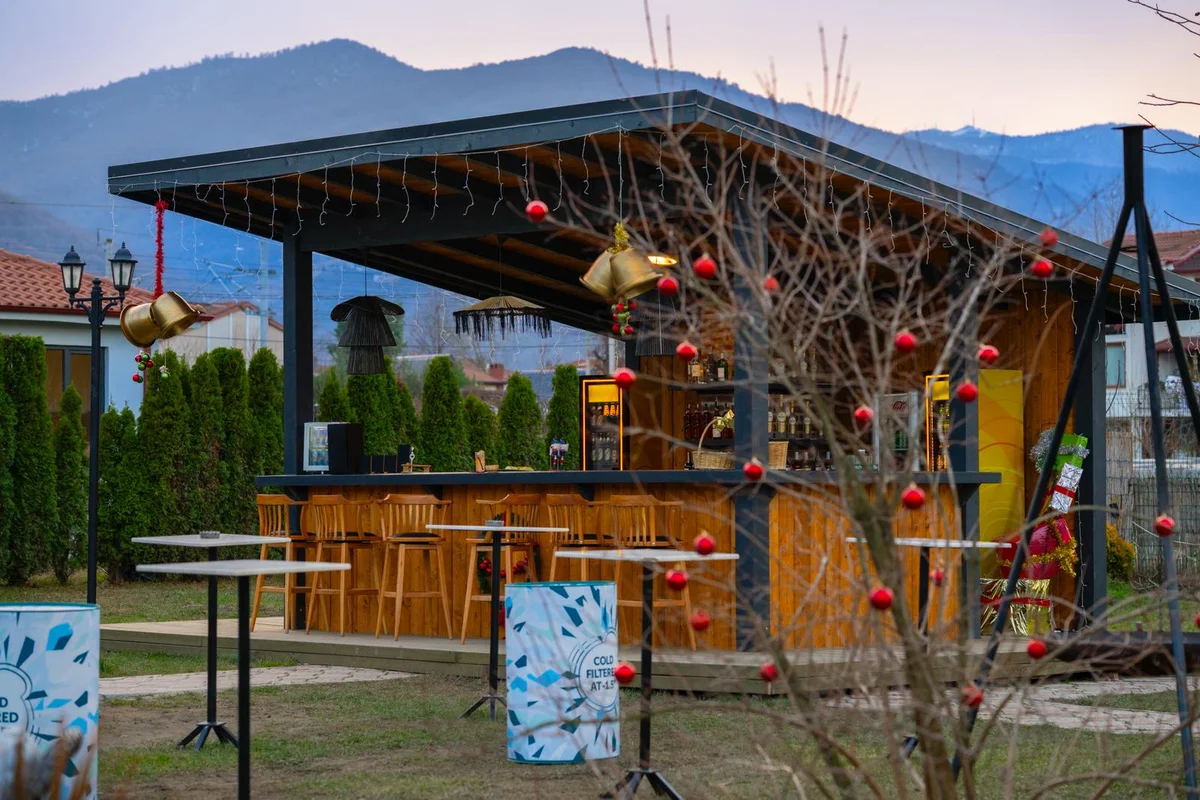 Picnic area with benches